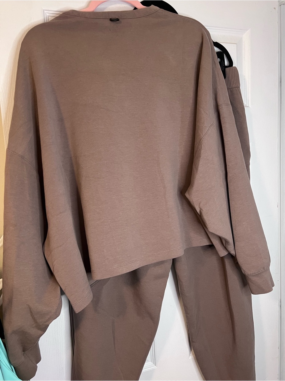 #739 Nike 24.7 Dri-FIT Matching Lounge Set XL Brown Modal Blend Sweatshirt Jogge - Picture 10 of 11